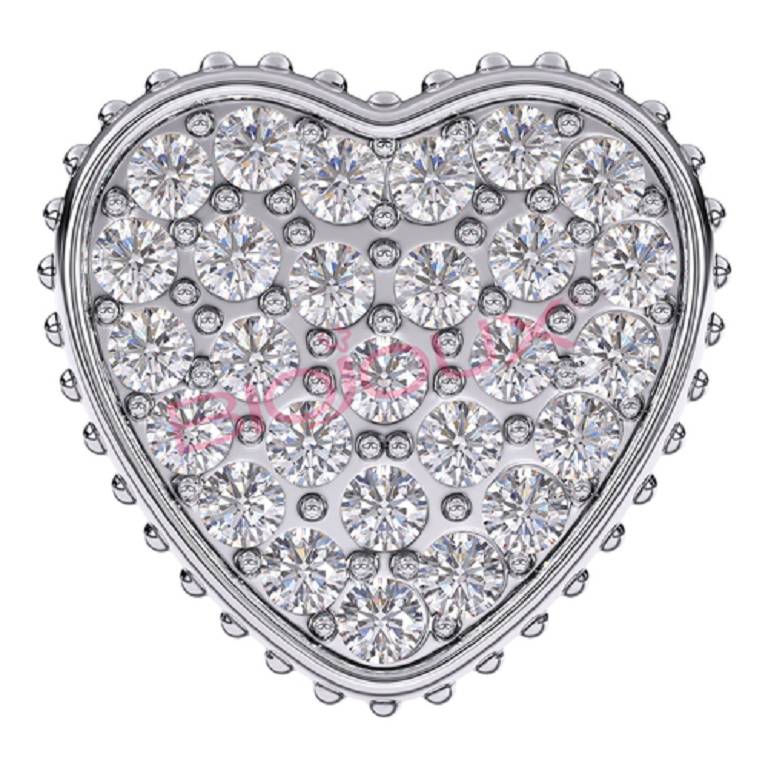 BJT256 ORECCHINI HEART PAVE SS