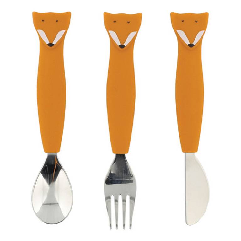 SILICONE CUTLERY SET MR FOX