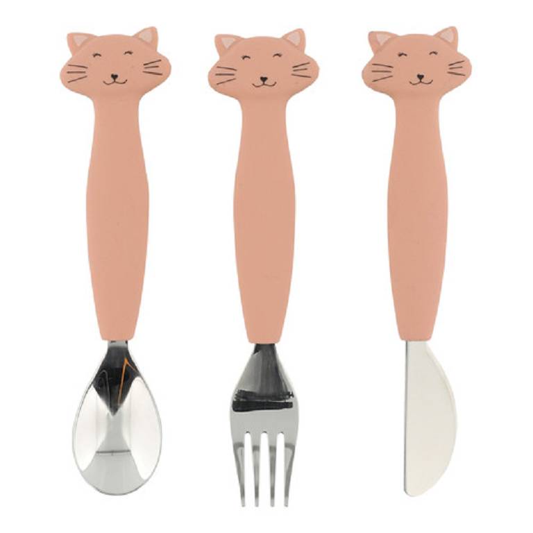 SILICONE CUTLERY SET MRS CAT