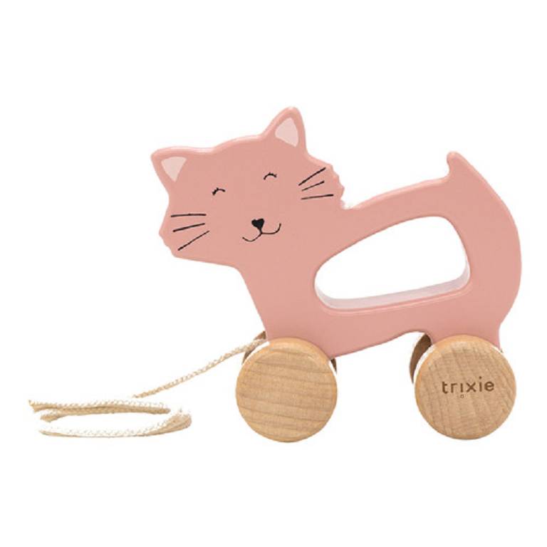 WOODEN PULL ALONG MRS CAT